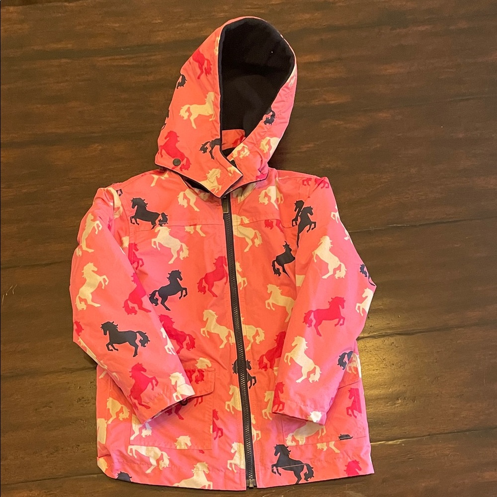 Hatley Pink Horse Print Kids Jacket